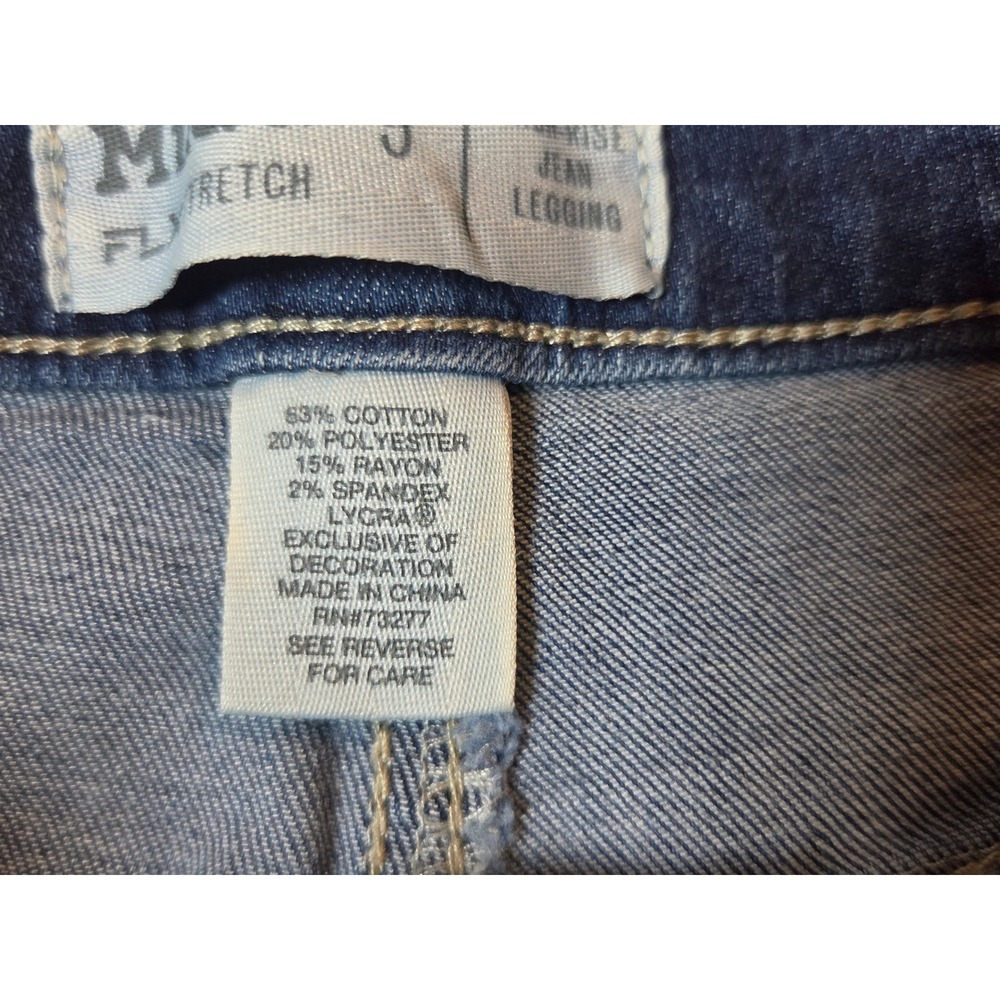 Y2K Mudd FLX Stretch High Rise Jean Legging Light Wash Raw Hem Skinny Size 5 - Picture 11 of 13